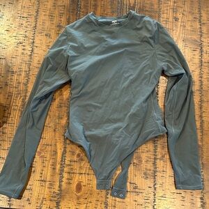 SKIMS Long Sleeve Bodysuit in Slate Green